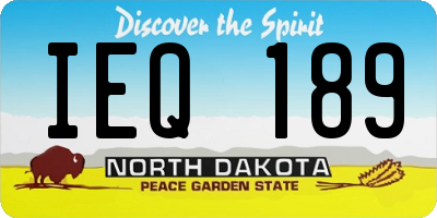 ND license plate IEQ189