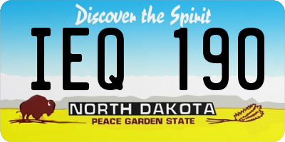 ND license plate IEQ190