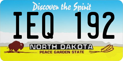 ND license plate IEQ192