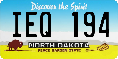 ND license plate IEQ194
