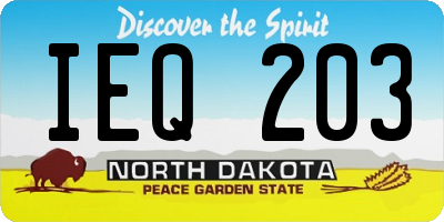 ND license plate IEQ203