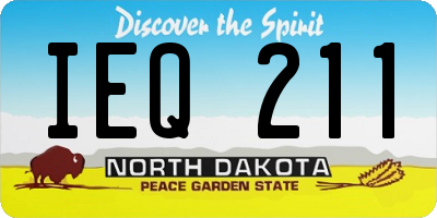 ND license plate IEQ211
