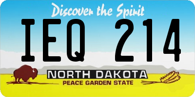 ND license plate IEQ214
