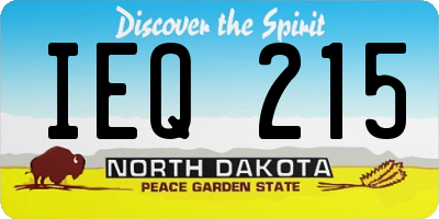 ND license plate IEQ215
