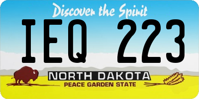ND license plate IEQ223