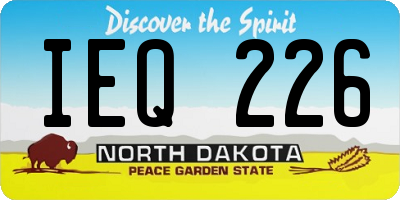 ND license plate IEQ226