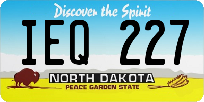 ND license plate IEQ227