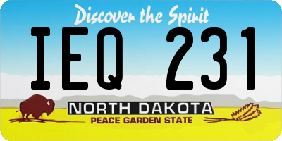 ND license plate IEQ231