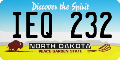 ND license plate IEQ232