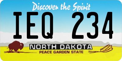 ND license plate IEQ234
