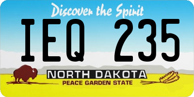 ND license plate IEQ235