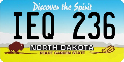 ND license plate IEQ236