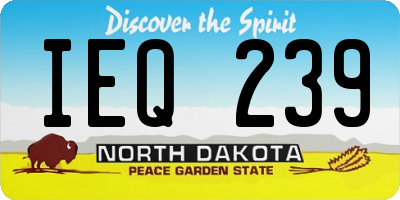 ND license plate IEQ239