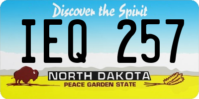 ND license plate IEQ257