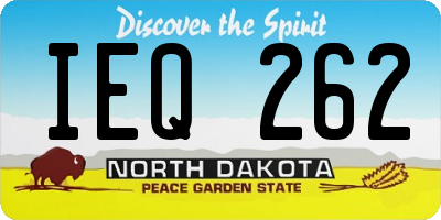 ND license plate IEQ262
