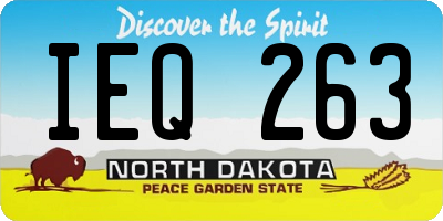 ND license plate IEQ263
