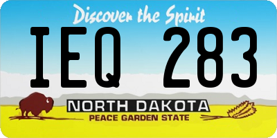 ND license plate IEQ283