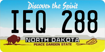 ND license plate IEQ288
