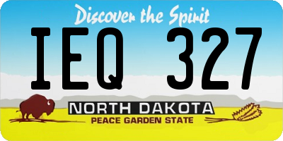 ND license plate IEQ327