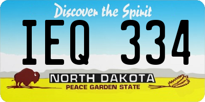 ND license plate IEQ334
