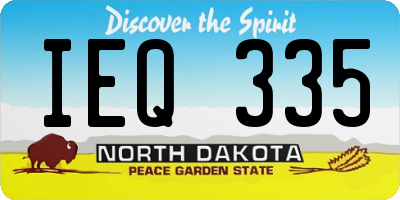 ND license plate IEQ335