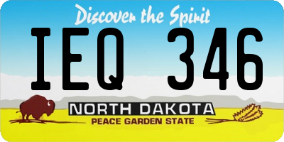 ND license plate IEQ346