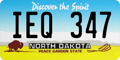 ND license plate IEQ347