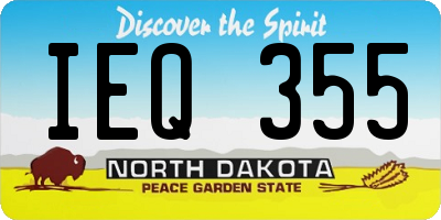 ND license plate IEQ355