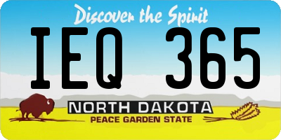 ND license plate IEQ365