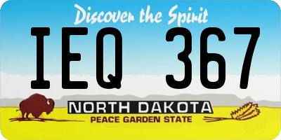 ND license plate IEQ367