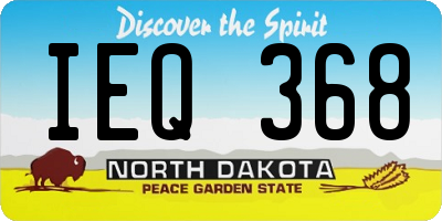 ND license plate IEQ368