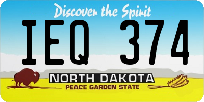 ND license plate IEQ374