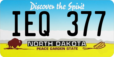 ND license plate IEQ377