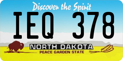 ND license plate IEQ378