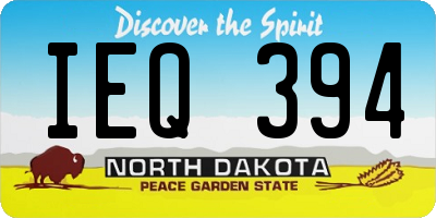 ND license plate IEQ394