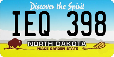 ND license plate IEQ398
