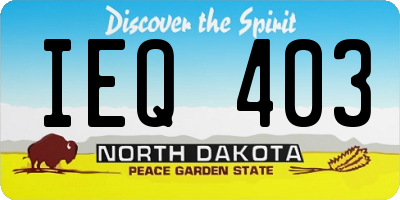 ND license plate IEQ403