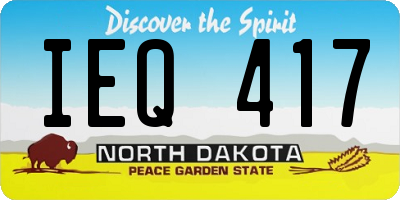 ND license plate IEQ417