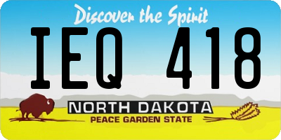ND license plate IEQ418