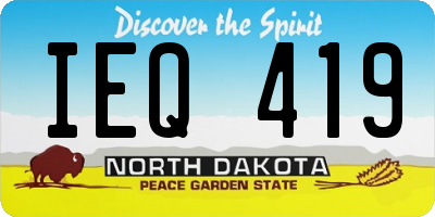 ND license plate IEQ419