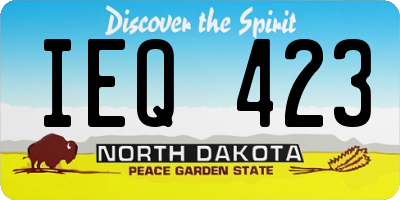 ND license plate IEQ423