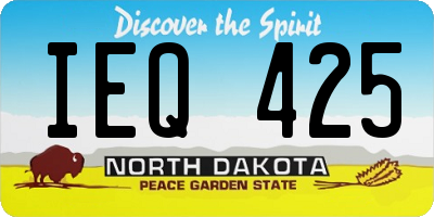 ND license plate IEQ425