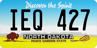 ND license plate IEQ427