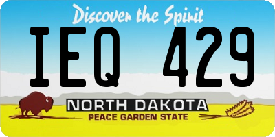 ND license plate IEQ429
