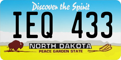 ND license plate IEQ433
