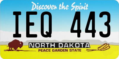 ND license plate IEQ443