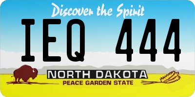 ND license plate IEQ444