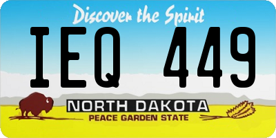ND license plate IEQ449