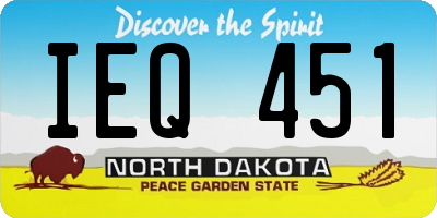 ND license plate IEQ451
