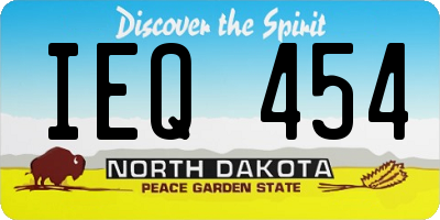 ND license plate IEQ454